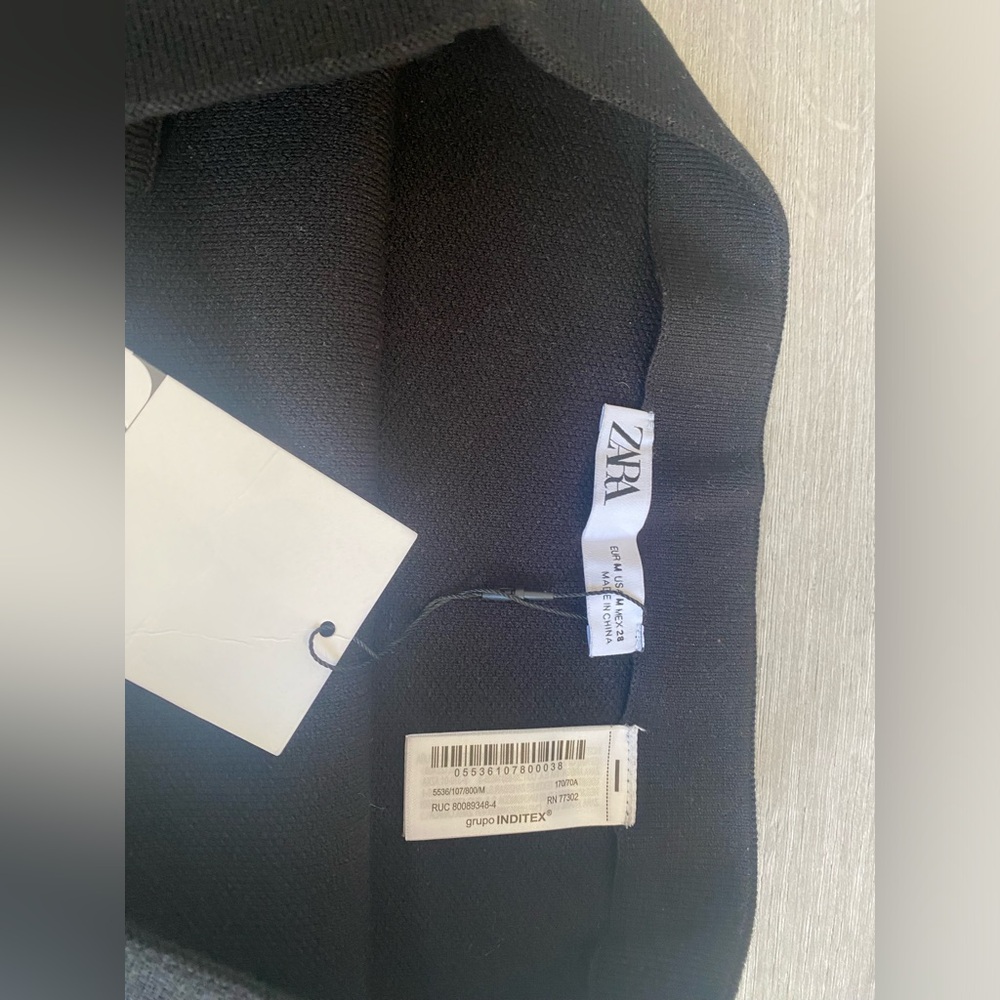 Zara Black Knitted Midi Skirt - Picture 8 of 10